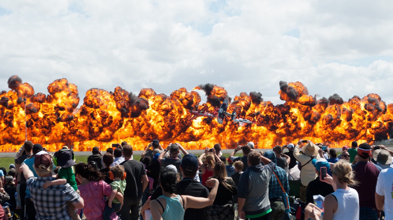 The famous firewall at the the Australian International Airshow - image from 2015